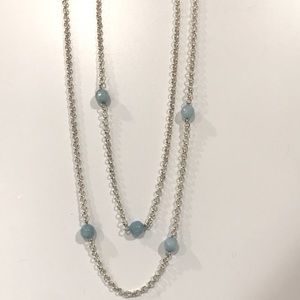 38 inch station sterling silver necklace